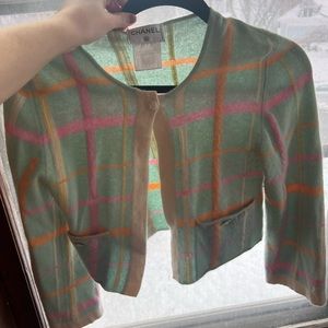 Vintage Chanel Plaid Cardigan